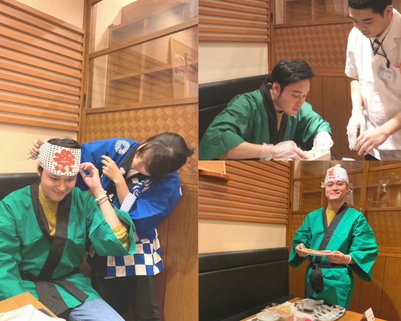 Quang Vinh trải nghiệm làm món ăn Nhật